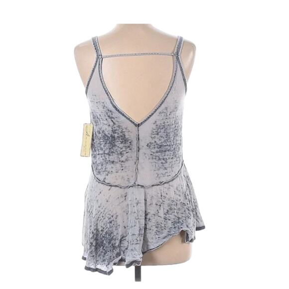 NWT Vintage Havana Blue Gray Acid Wash High Low Open Back Tank Top Size Large - Picture 4 of 5